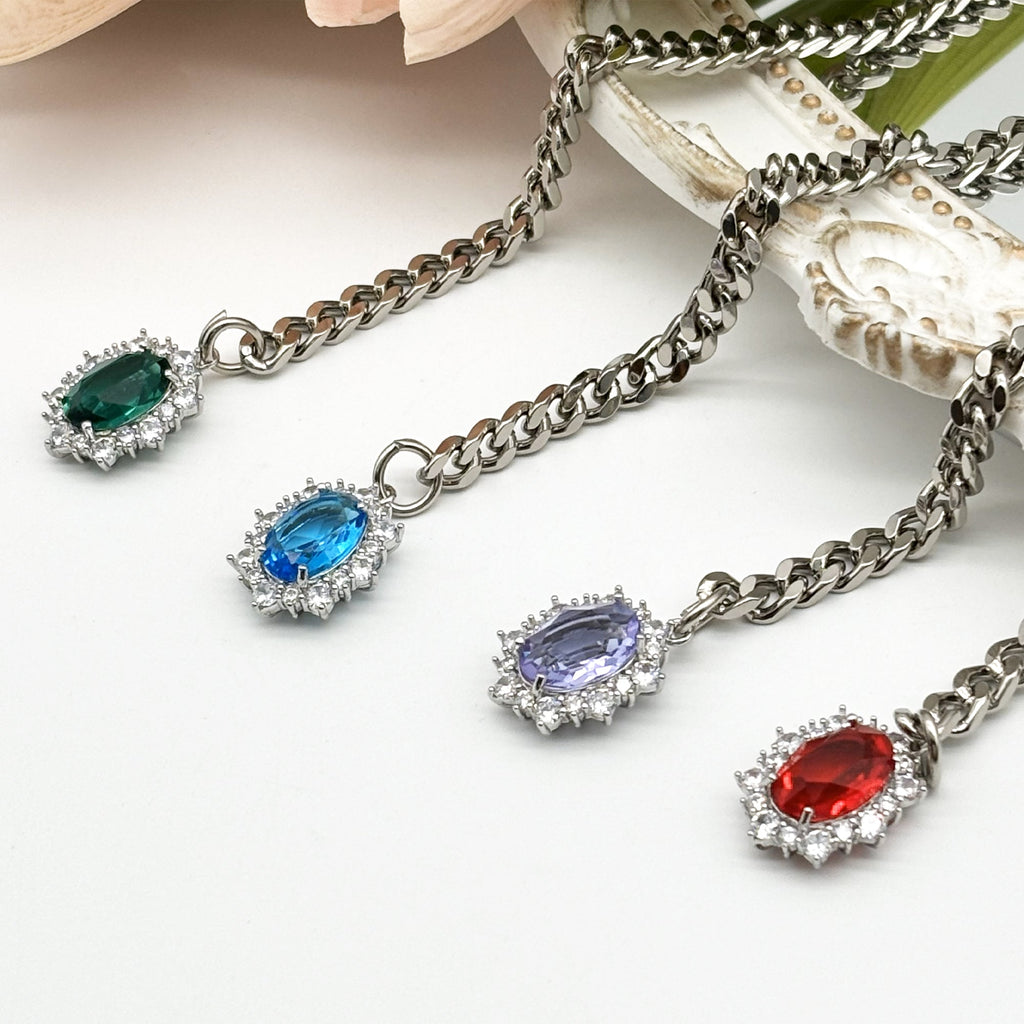 LoveChains™ - Gemstone Charm Slip Chain Choker