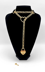 LoveChains™ - Lock & Key Leather Choker Collar