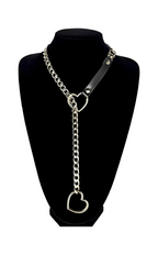 LoveChains™ - Heart Slip Chain Leather Strap Choker Collar