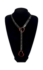 LoveChains™ - Heart Slip Chain Leather Strap Choker Collar