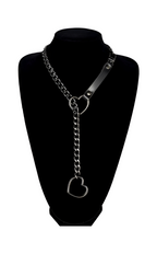 LoveChains™ - Heart Slip Chain Leather Strap Choker Collar