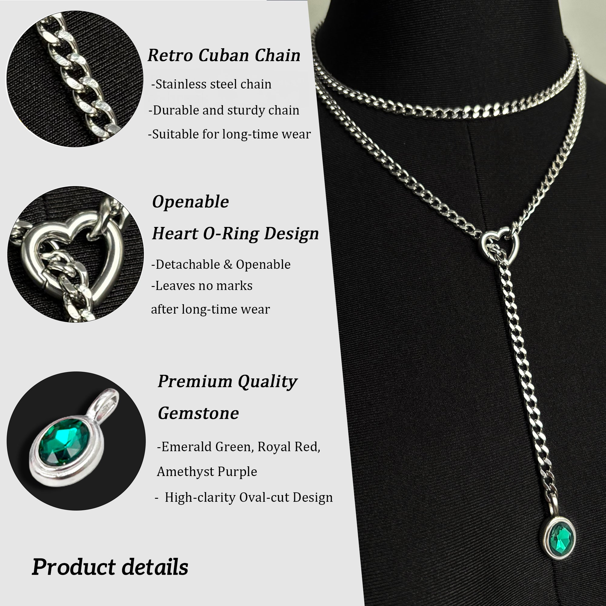 LoveChains™ - Crystal Charm Loop Slip Choker