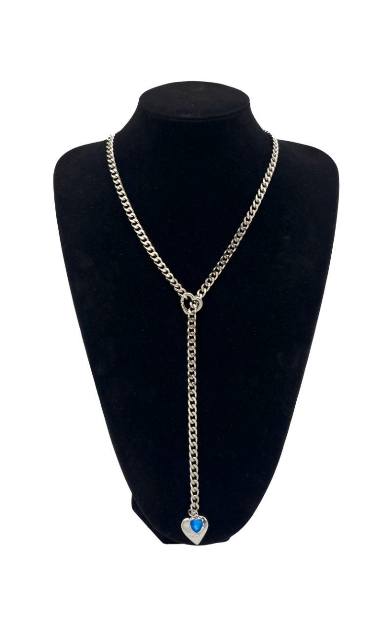 LoveChains™ - Heart Crystal Charm Slip Chain Choker