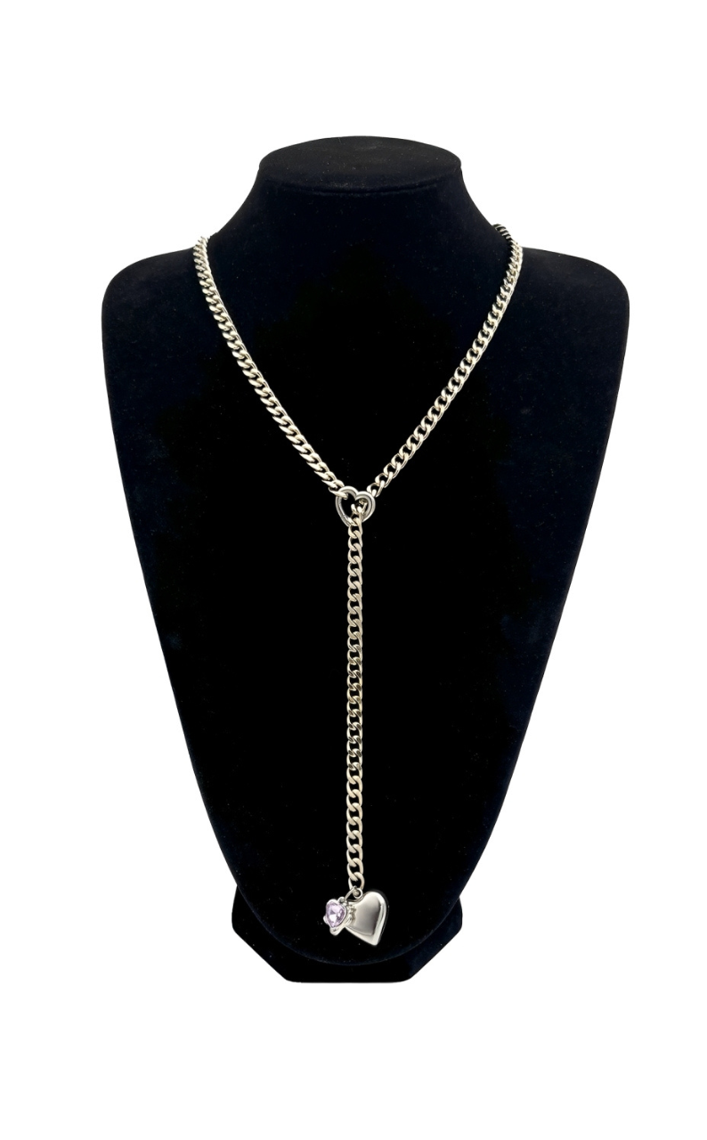 LoveChains™ - Heart Crystal Charm Slip Chain Choker