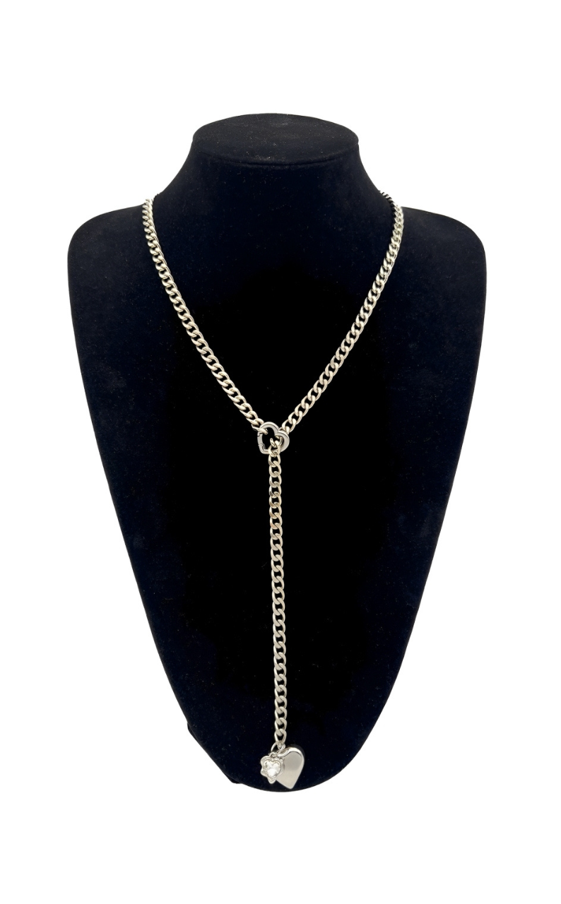 LoveChains™ - Heart Crystal Charm Slip Chain Choker