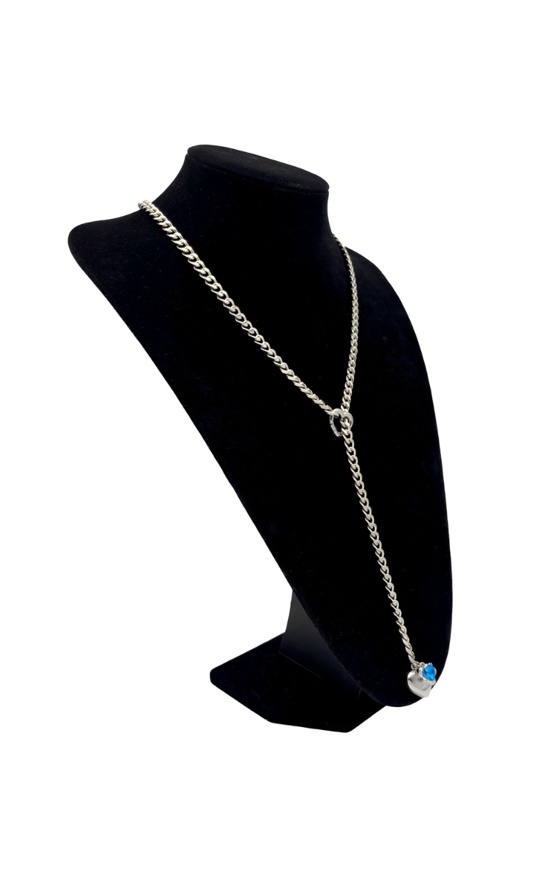 LoveChains™ - Heart Crystal Charm Slip Chain Choker