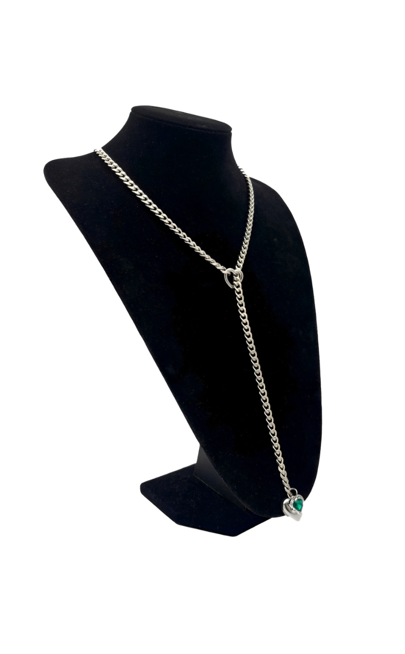 LoveChains™ - Heart Crystal Charm Slip Chain Choker