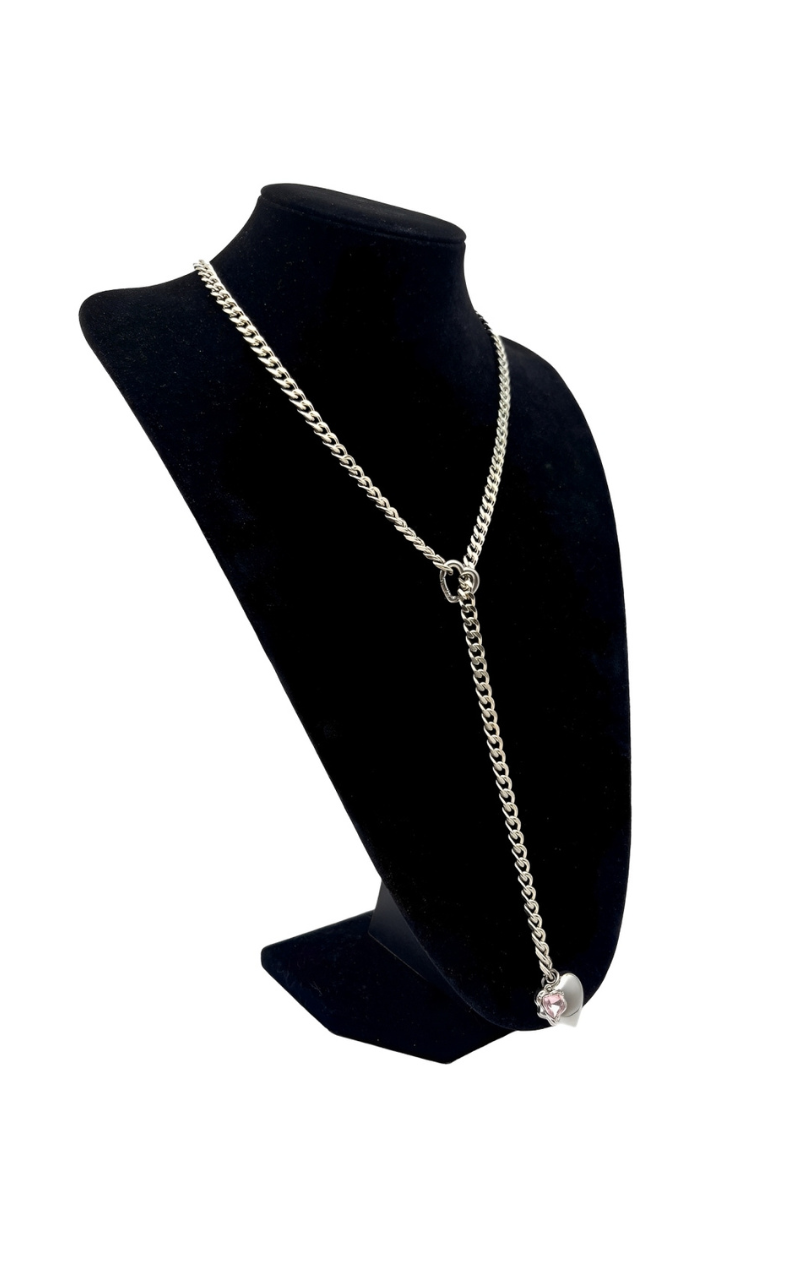 LoveChains™ - Heart Crystal Charm Slip Chain Choker