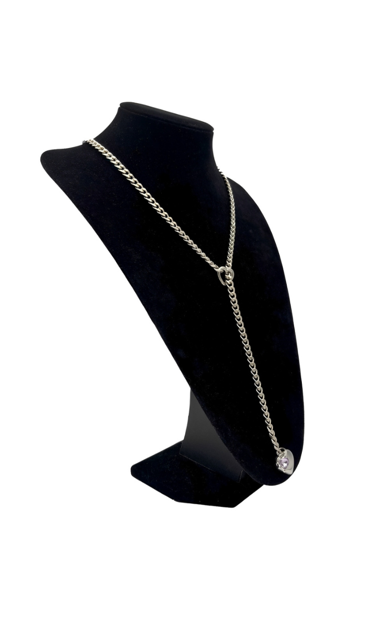 LoveChains™ - Heart Crystal Charm Slip Chain Choker