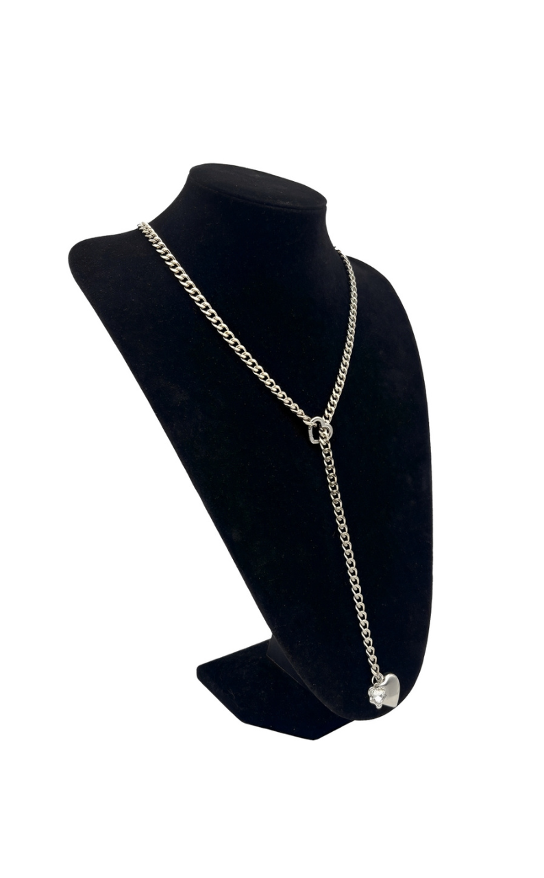 LoveChains™ - Heart Crystal Charm Slip Chain Choker