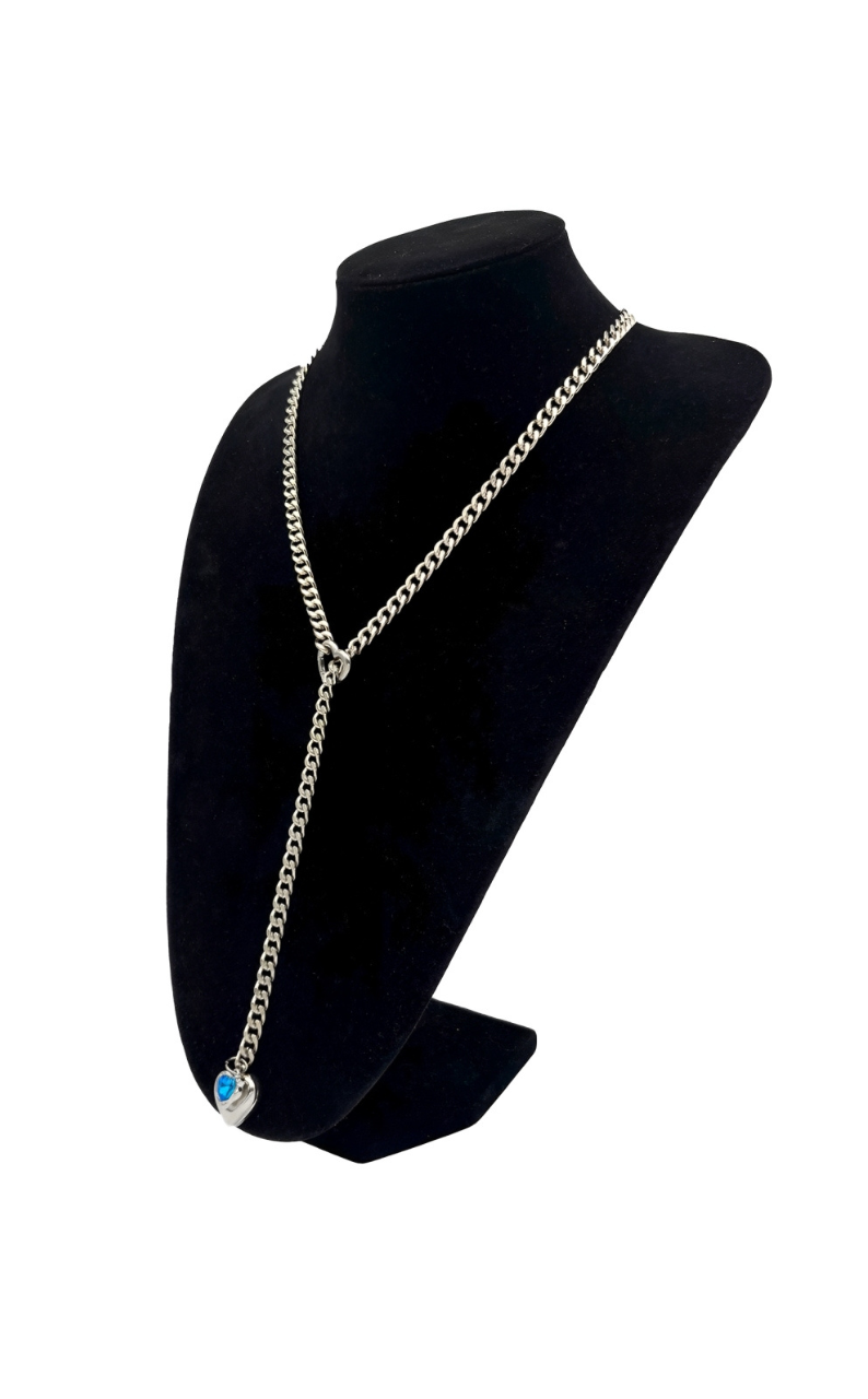 LoveChains™ - Heart Crystal Charm Slip Chain Choker