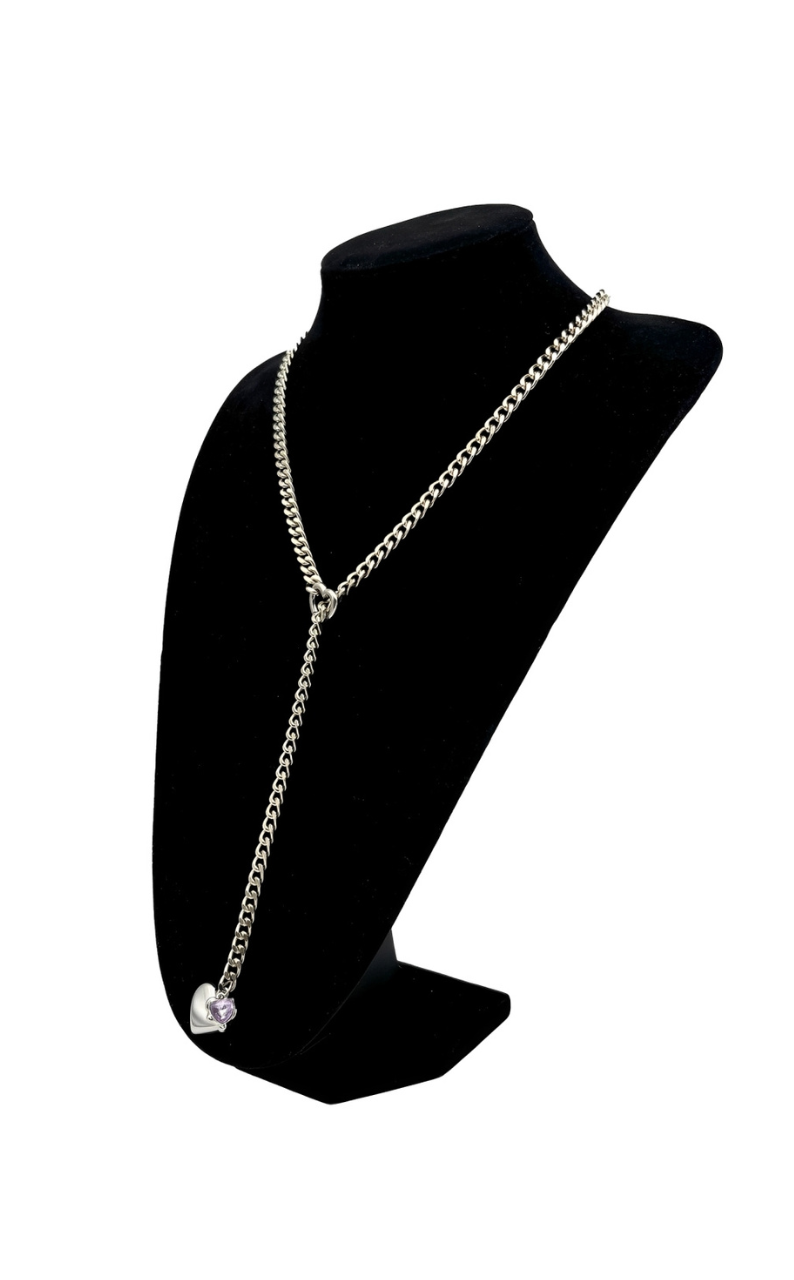 LoveChains™ - Heart Crystal Charm Slip Chain Choker