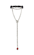 LoveChains™ - Crystal Charm Leather Choker Collar