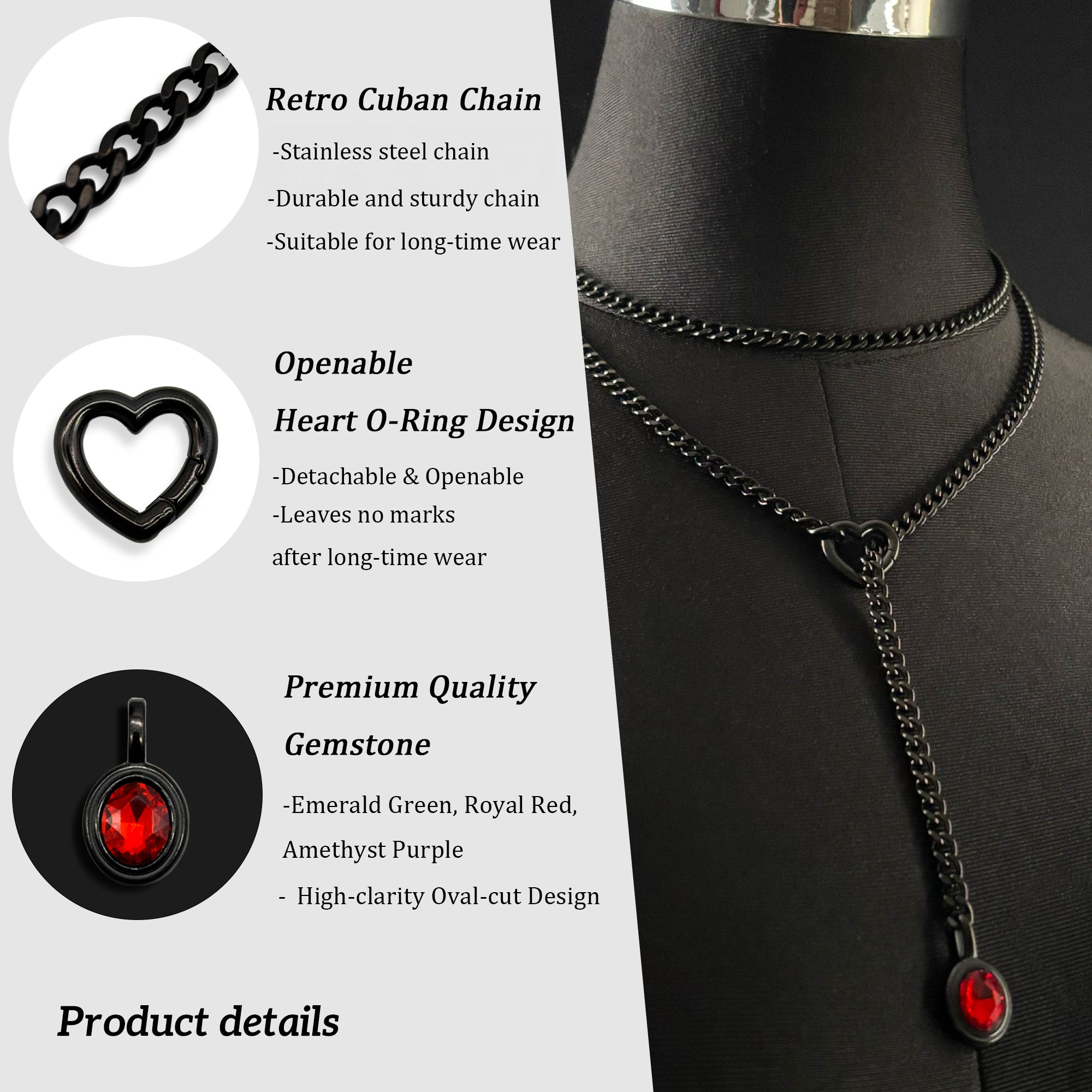 LoveChains™ - Crystal Charm Loop Slip Choker