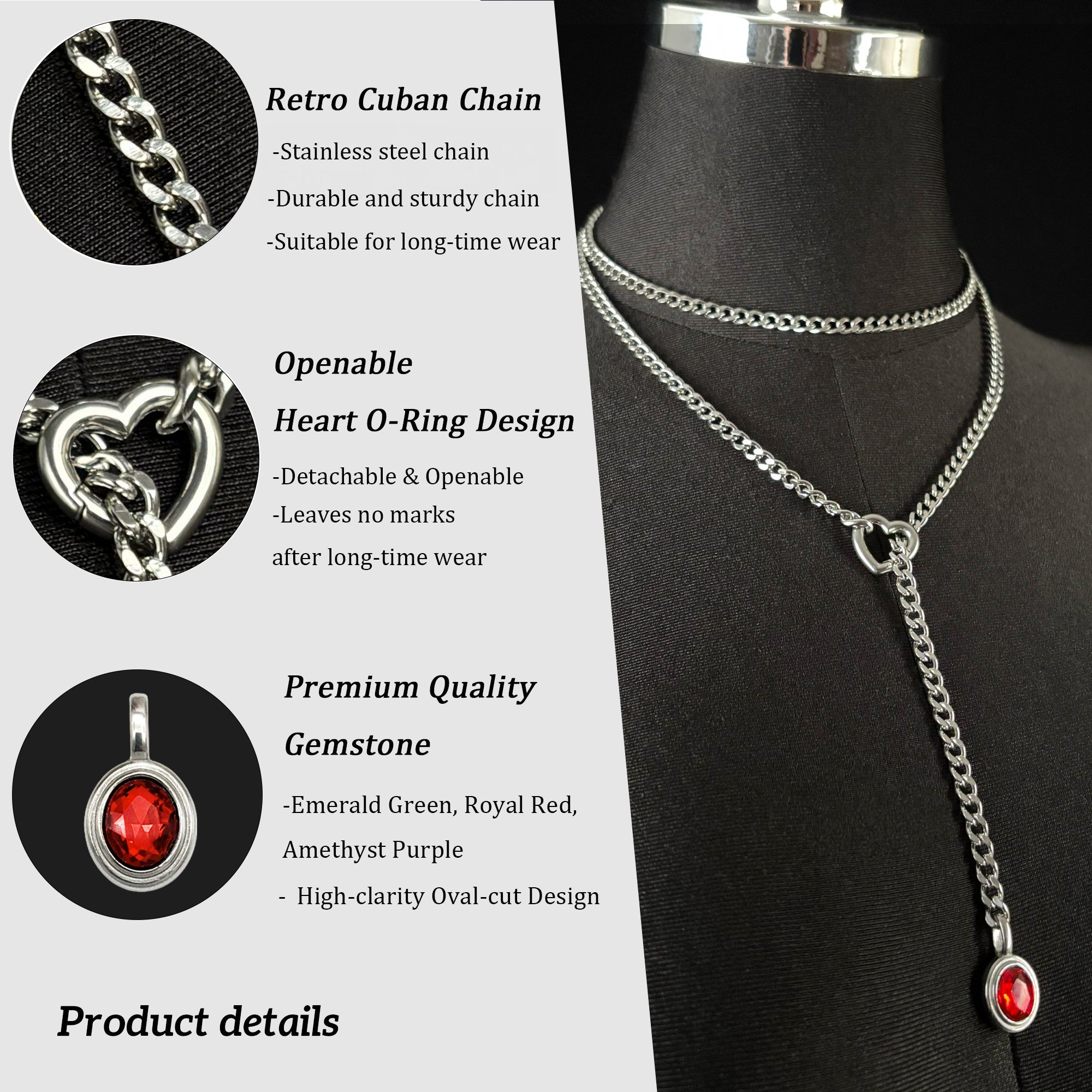 LoveChains™ - Crystal Charm Loop Slip Choker
