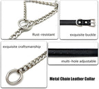 LoveChains™ - O - Ring Slip Chain Leather Choker Collar