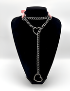 LoveChains™ - Heart Slip Chain Leather Choker Collar