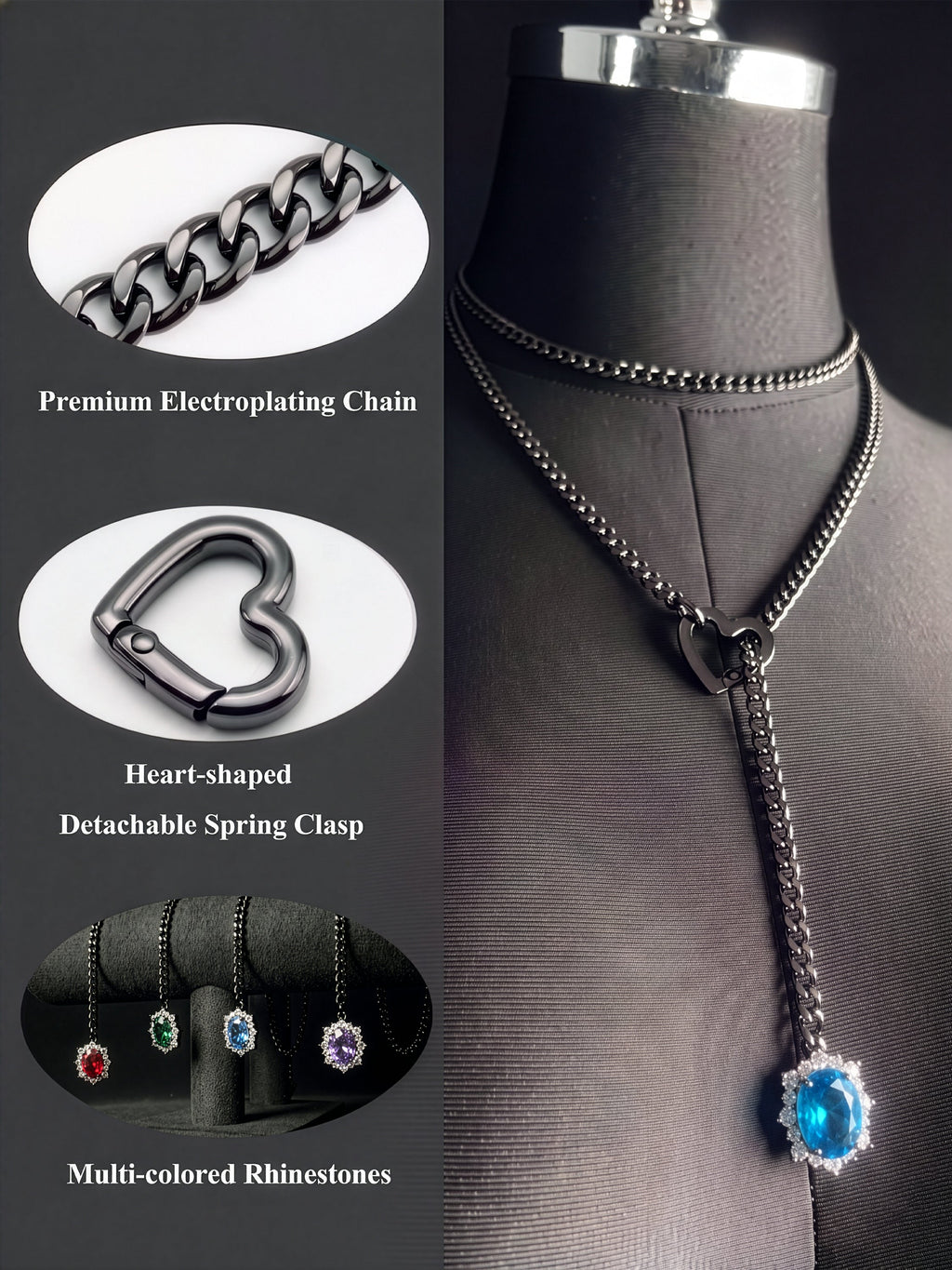 LoveChains™ - Gemstone Charm Loop Choker