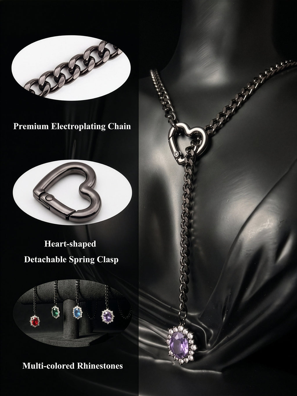 LoveChains™ - Gemstone Charm Slip Chain Choker