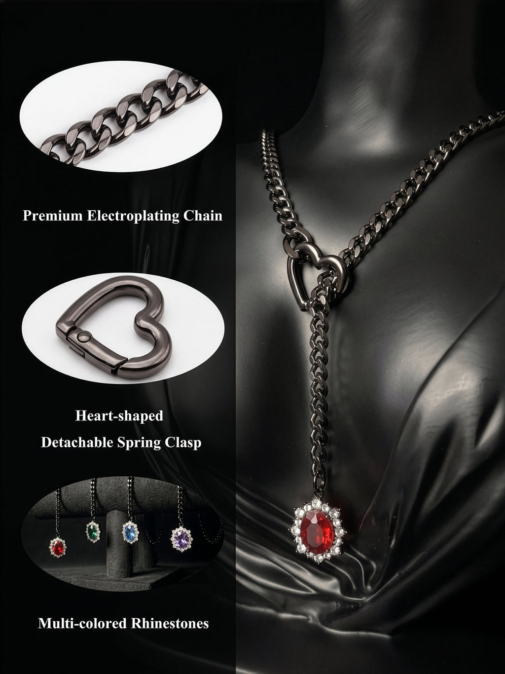 LoveChains™ - Gemstone Charm Slip Chain Choker
