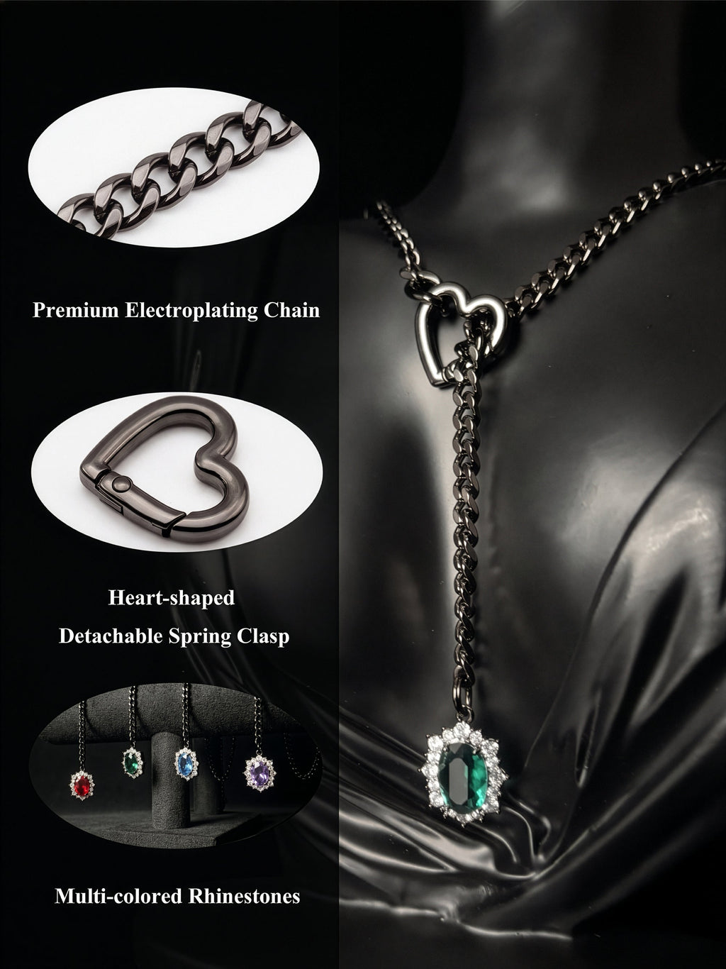 LoveChains™ - Gemstone Charm Slip Chain Choker