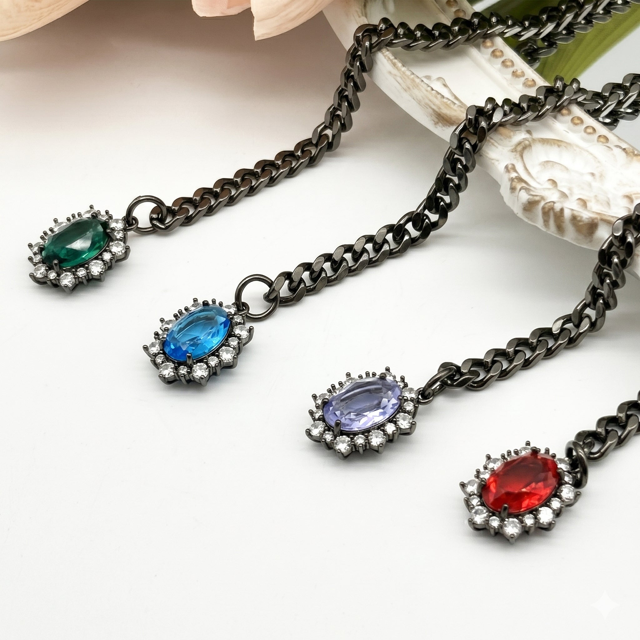 LoveChains™ - Gemstone Charm Slip Chain Choker