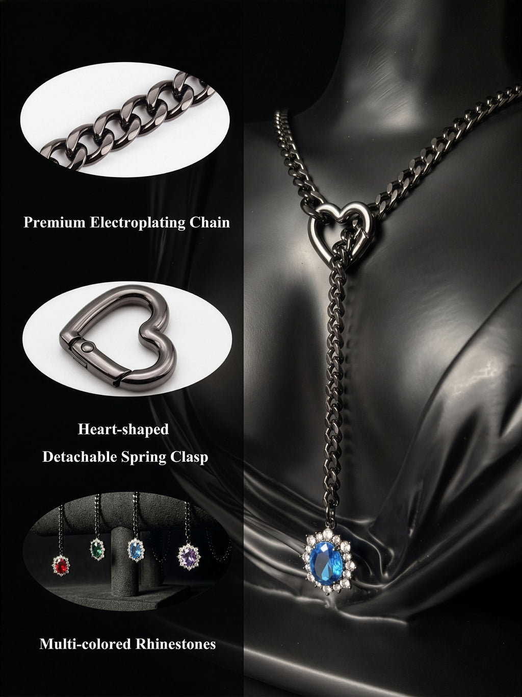 LoveChains™ - Gemstone Charm Slip Chain Choker