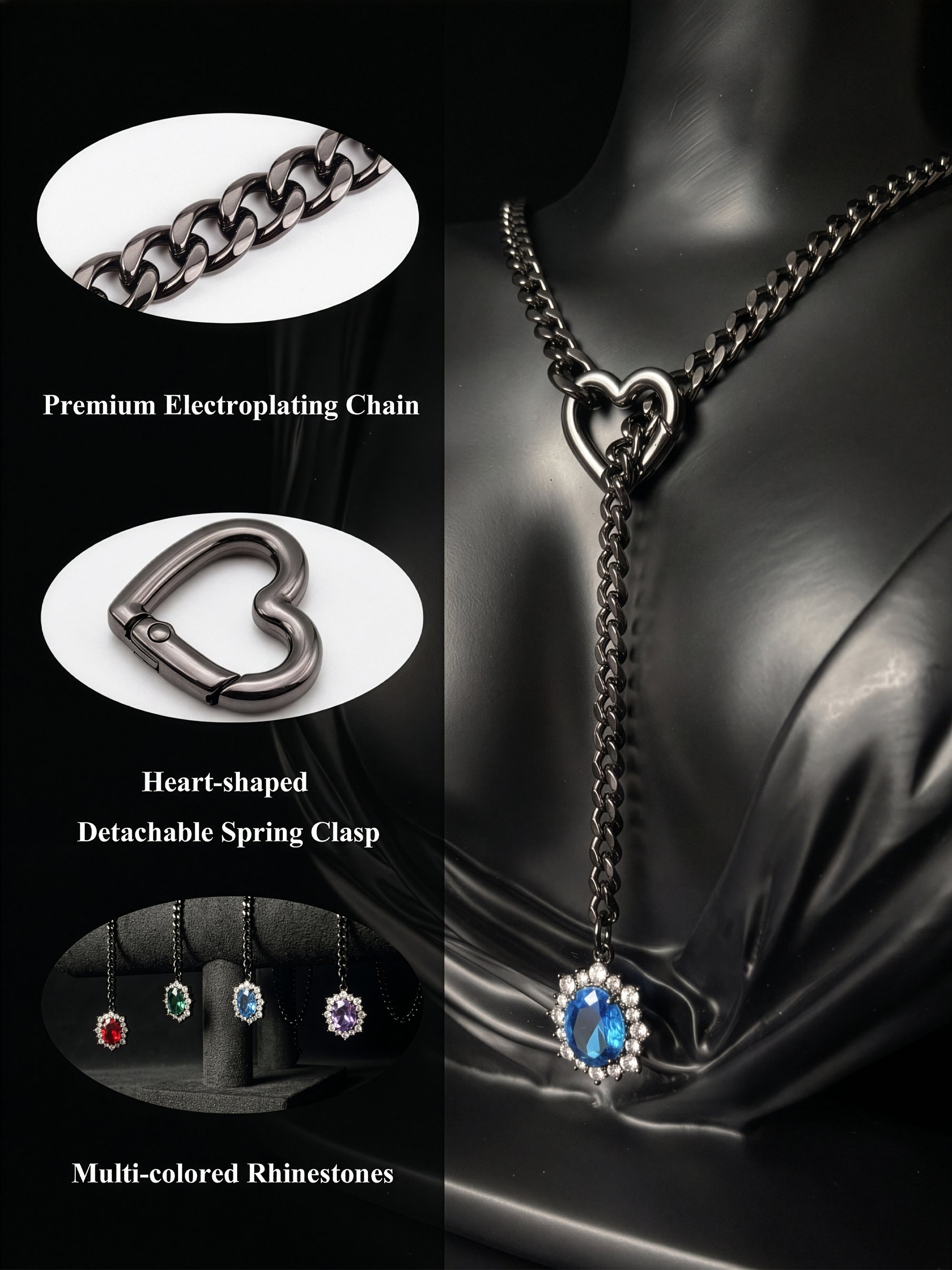 LoveChains™ - Gemstone Charm Slip Chain Choker