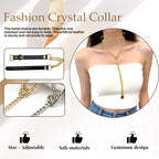 LoveChains™ - Crystal Charm Leather Choker Collar