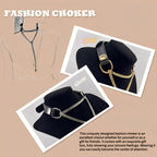LoveChains™ - Crystal Charm Leather Choker Collar