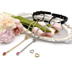 LoveChains™ - Crystal Charm Leather Choker Collar