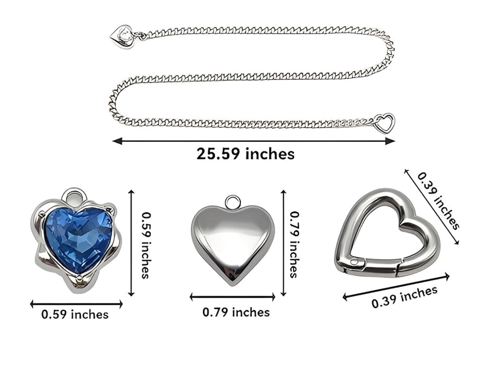 LoveChains™ - Heart Crystal Charm Slip Chain Choker