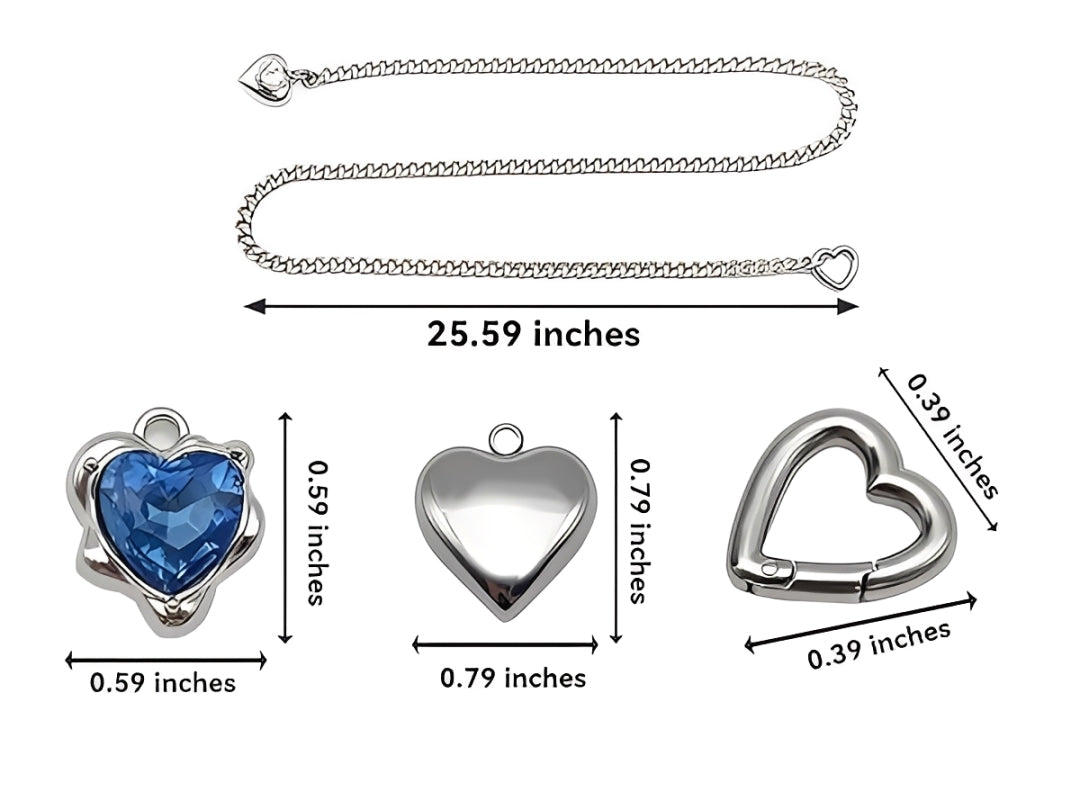 LoveChains™ - Heart Crystal Charm Slip Chain Choker