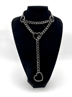 LoveChains™ - Heart Slip Chain Leather Choker Collar