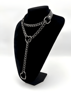 LoveChains™ - Heart Slip Chain Leather Choker Collar