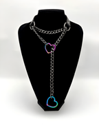 LoveChains™ - Heart Slip Chain Leather Choker Collar