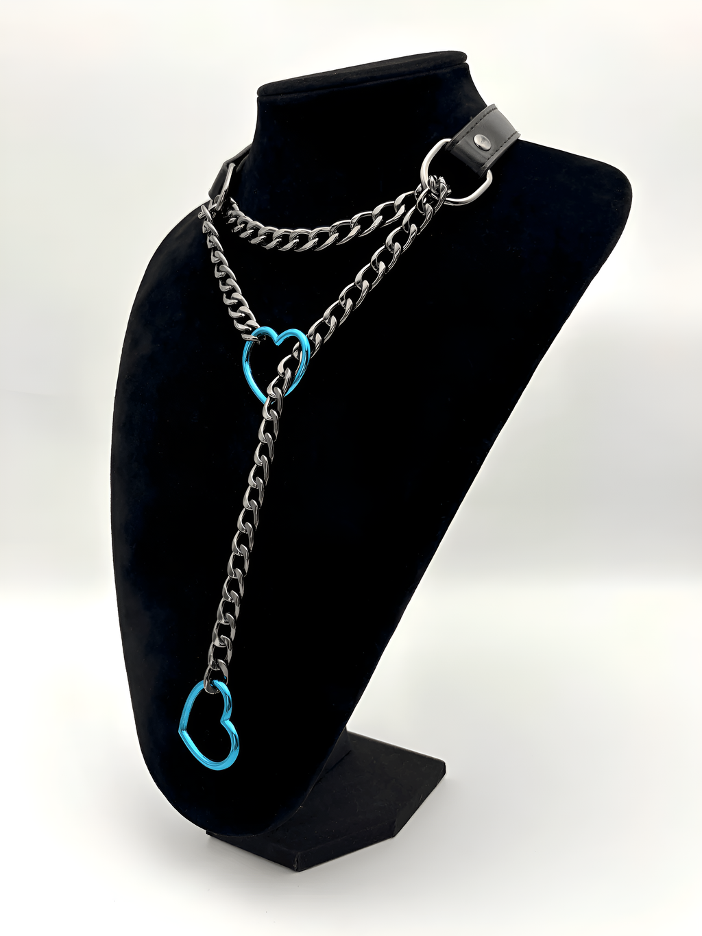 LoveChains™ - Heart Slip Chain Leather Choker Collar