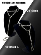 LoveChains™ - Heart Slip Chain Leather Choker Collar