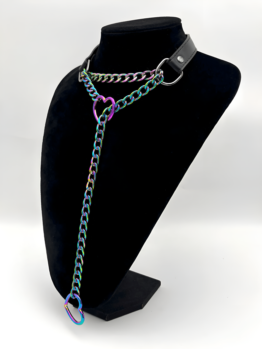 LoveChains™ - Heart Slip Chain Leather Choker Collar