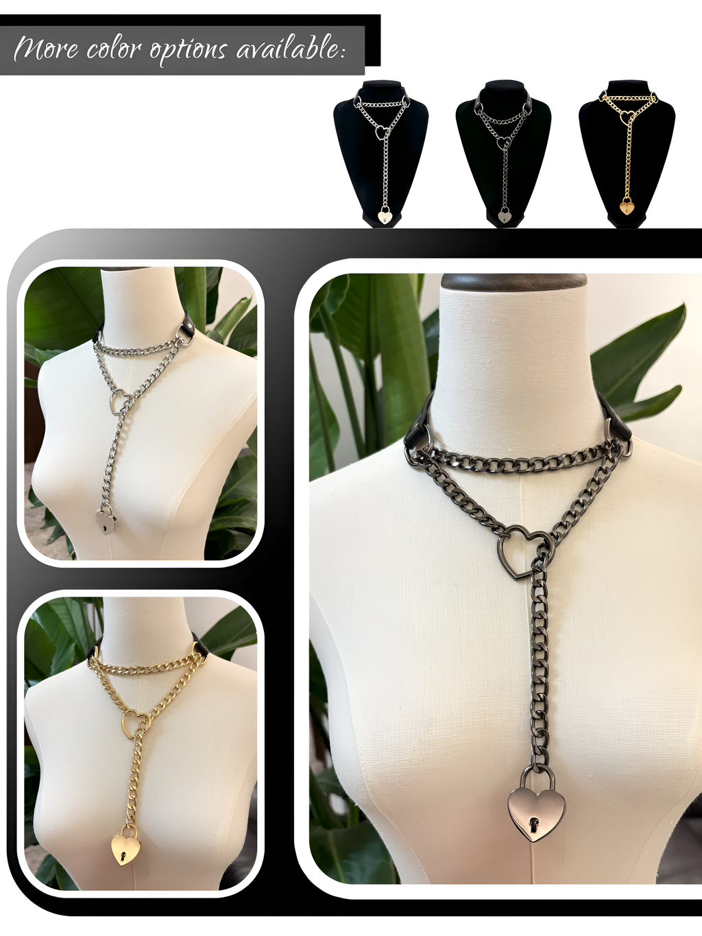 LoveChains™ - Lock & Key Leather Choker Collar