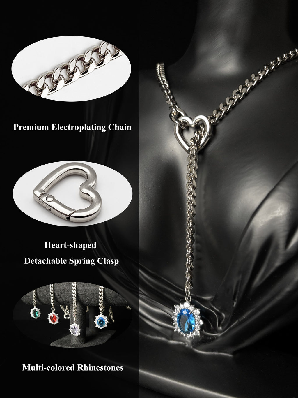LoveChains™ - Gemstone Charm Slip Chain Choker