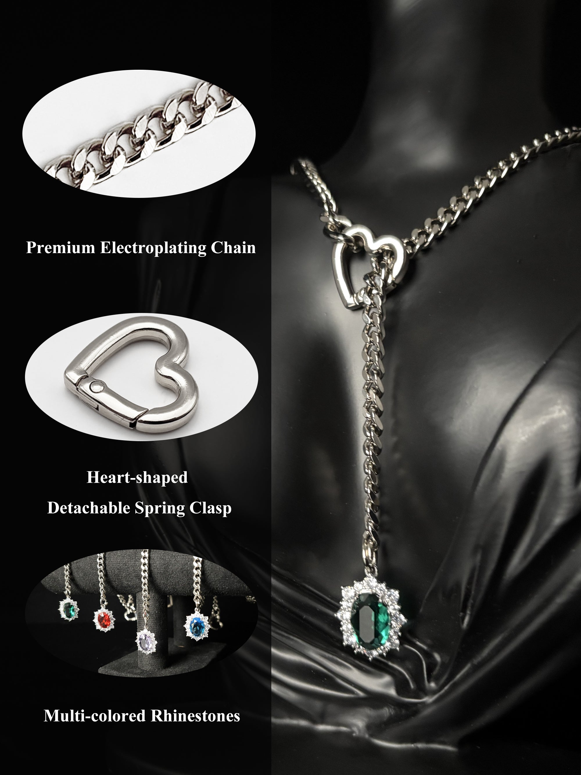LoveChains™ - Gemstone Charm Slip Chain Choker