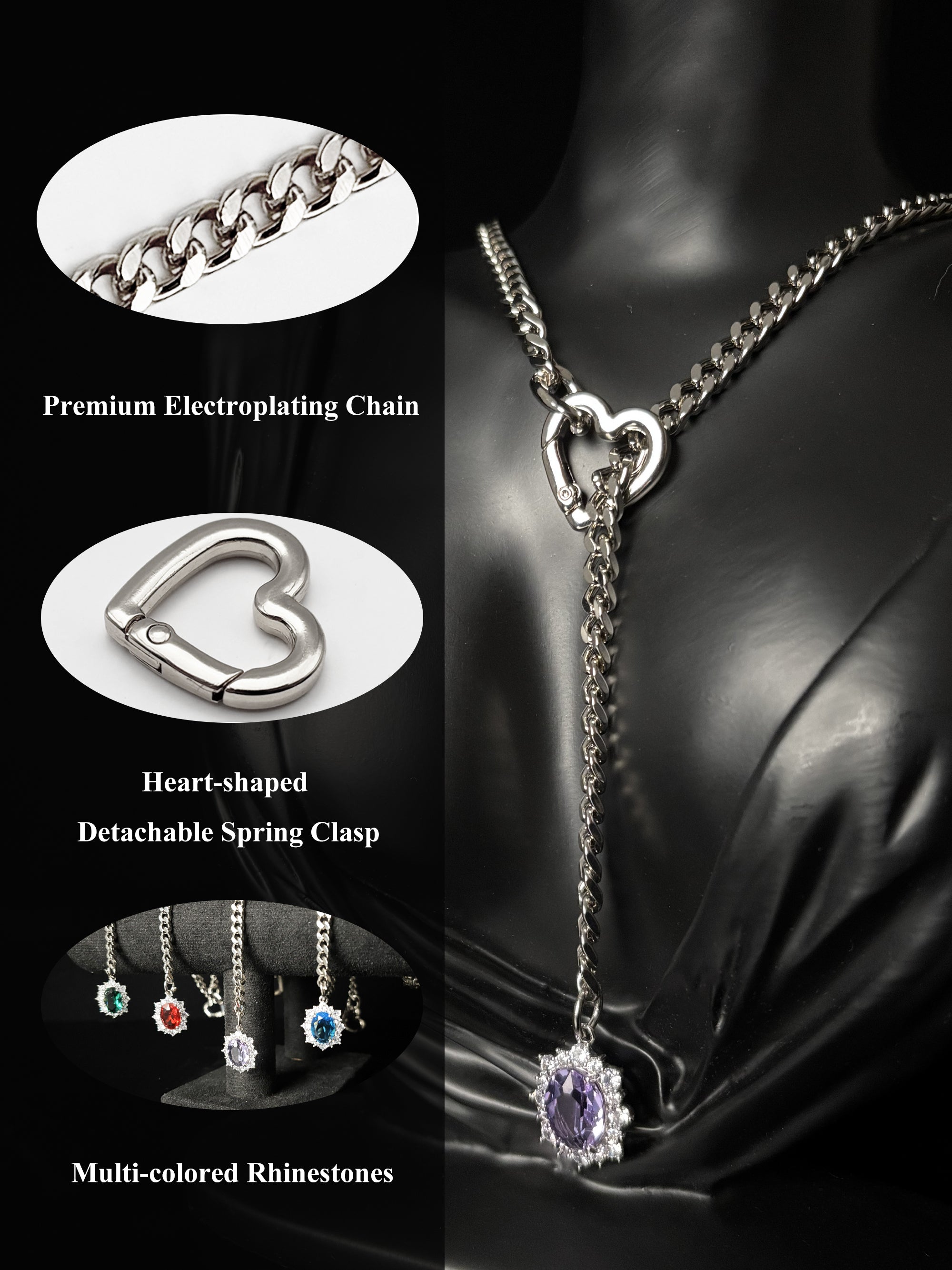 LoveChains™ - Gemstone Charm Slip Chain Choker