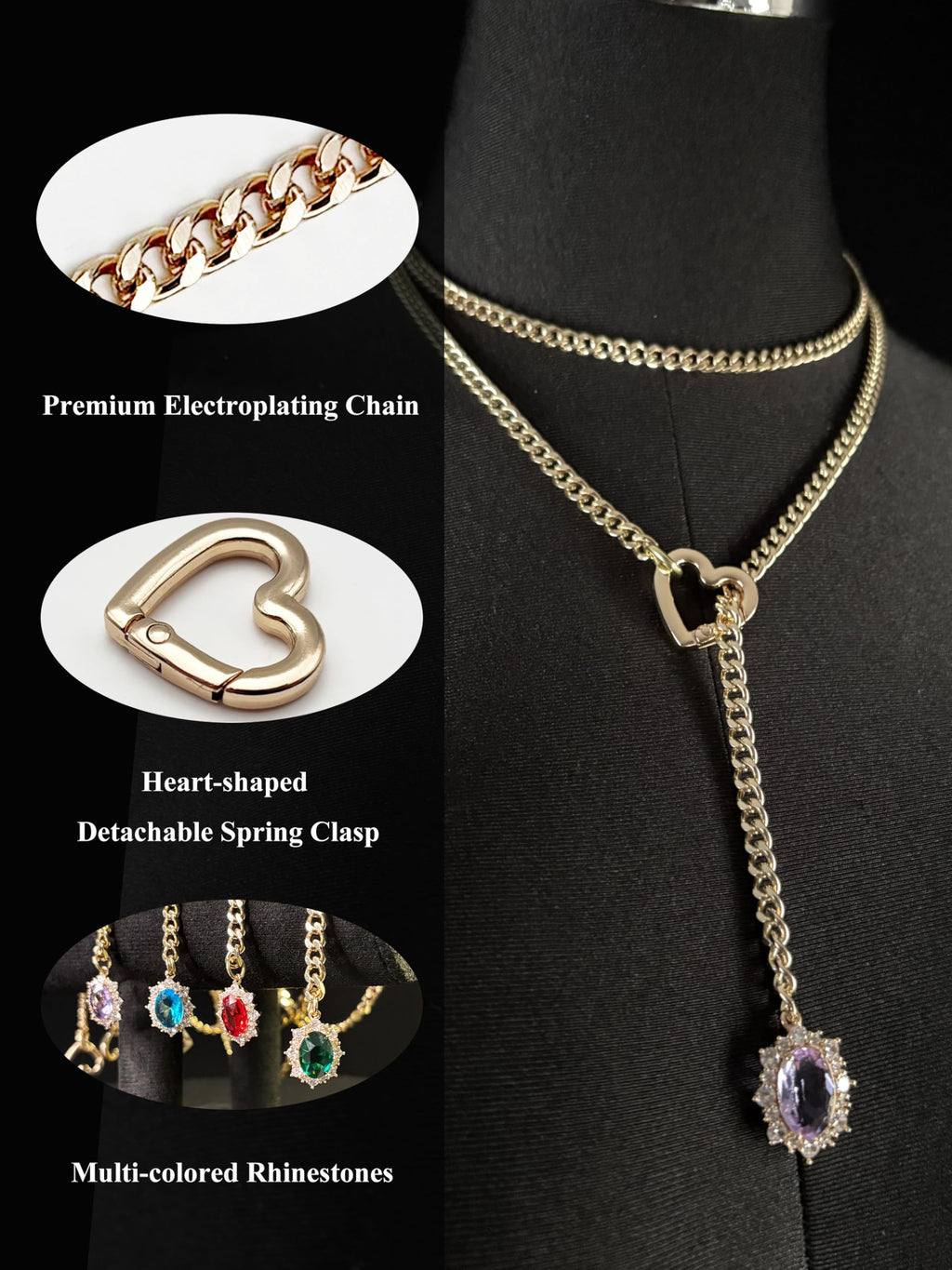 LoveChains™ - Gemstone Charm Loop Choker